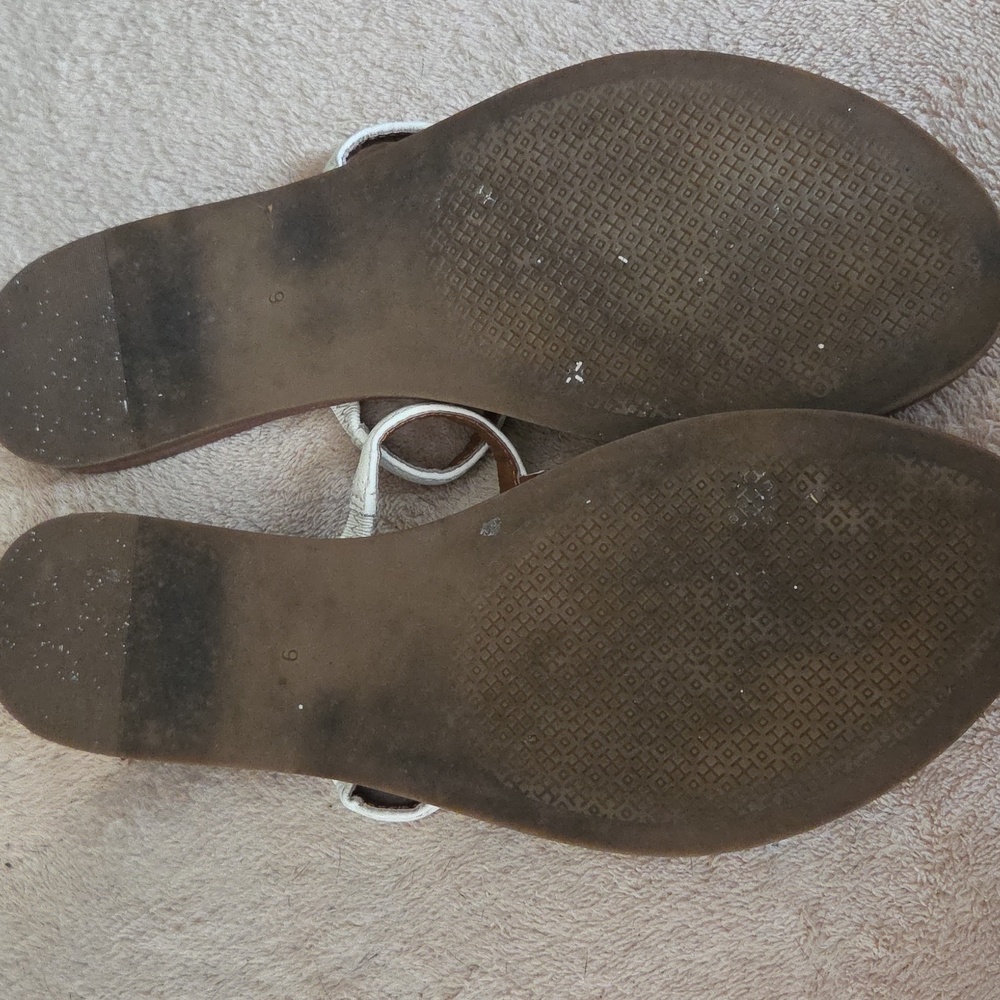 Tory Burch White and Brown Sandals - Picture 5 of 7